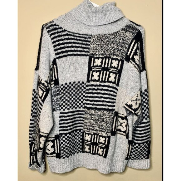 Vintage Turtleneck Sweater Silk Lambswool Rabbit Hair Nylon Women’s Med Gray - Picture 2 of 4